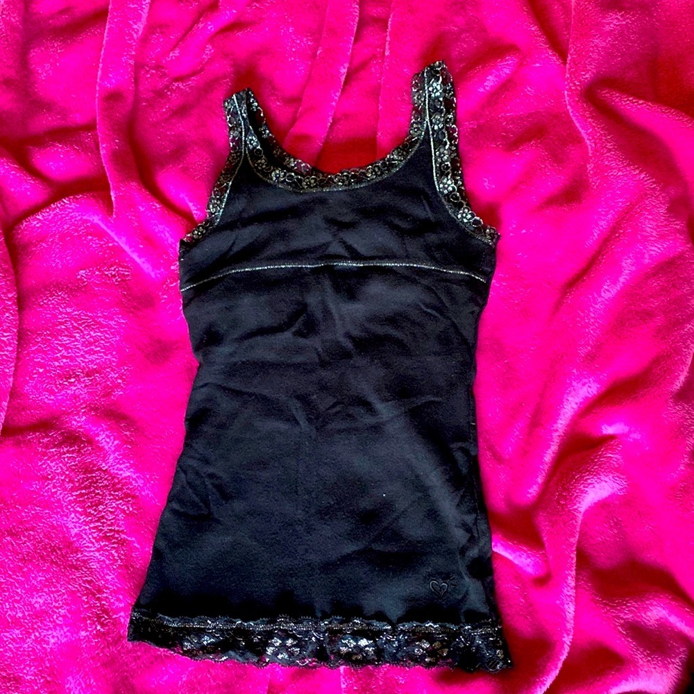 Justice black with sliver girls tank top.